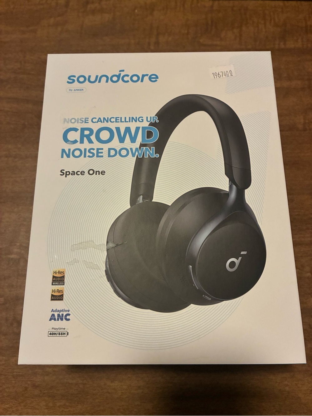 Space One Noise-Cancelling Over-Ear Headphones — Black